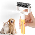 Undercoat Rake for Dogs & Cats, Double-Sided Deshedding Dematting Tool with Spray Bottle, Extra-Wide Dog Brush for Shedding, Reduce Flying Hair, Effectively Remove Tangles, Knots and Mats