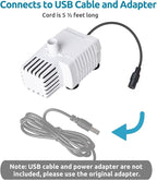 ORSDA Cat Water Fountain Pump for D30 / D60 Fountain, Water Pump Replacement No LED Light, Pet Water Fountain Motor Replacement for Stainless Steel Cat Dog Water Dispenser (Water Pump)
