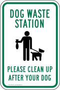 ComplianceSigns.com Dog Waste Station Please Clean Up After Your Dog Sign Reflective Sign, 18x12 in. with Center Holes on 80 mil Aluminum, American Made Safety Signs for the Workplace