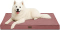 Outdoor Large Dog Bed, Waterproof Dog Bed for Large Dogs, Egg Crate Foam Pet Bed with Removable Washable Oxford Cooling Cover, Pink
