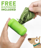 Dog Waste Poop Bags, Dog Bags for Poop, Refill Rolls (60 Rolls / 900 Count, Unscented), Includes Dispenser