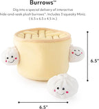 ZippyPaws Burrow- Interactive Dog & Puppy Toys for Boredom, Stimulating Pet Products to Keep Them Busy, Hide & Seek Plush Dog Puzzles, Enrichment Squeaky Toy, for Small & Medium Dogs- Soup Dumplings