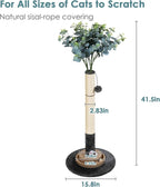 35 Inch Cat Scratching Post, Eucalyptus Sisal Rope Cat Tree Tower with Hanging Ball & Interactive Mouse Toy, Durable Scratcher for Indoor Adult Cats