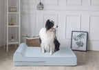 KOPEKS Orthopedic Memory Foam Dog Bed 7" Inch Thick Extra Large Dog Bed With Pillow Grey 50"x34"x10" Includes Waterproof Liner and Durable Removable Cover With Smart Design