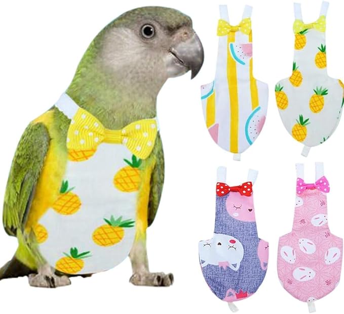 Diaper Flight Suite Liners for Birds Protective Nappy with Waterproof Inner Layer Cute Urine Wet Suit for Parrot Macaw African Budgies Conure Monk Parakeet (M,Pink)