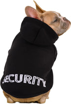 SAWMONG Dog Security Hoodie,Flannel Pet Hooded Sweater with Hat Puppy Pullover Sweater Shirt,Dog (Black,L)
