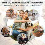 BestPet | Dog Playpen | 24 Inch, 16 Panels | Heavy Duty Metal Pet Exercise Pen | Indoor Outdoor Fence Panels | Rust-Resistant, Removable, Tool-Free Setup | Anti-Skid, Expandable Design