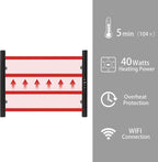 KEG Smart WiFi Towel Warmer Wall Mounted with Built-in Timer and Temperature Adjust Control, 4 Bars Electric Stainless Steel Heated Towel Racks for Bathroom Matte Black