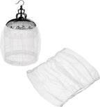 Bird Cage Seed Catcher, Bird Cage Net Cover Seeds Guard, Universal Birdcage Accessories, White, Circumference 59.1"-70.9", Height 21.7" for Parrot Cockatiel Enclosures