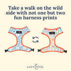 Lucy & Co. Sunny in Sicily Reversible Dog Harness, Adjustable Comfort Fit with Dual Leash Attachments, X-Small
