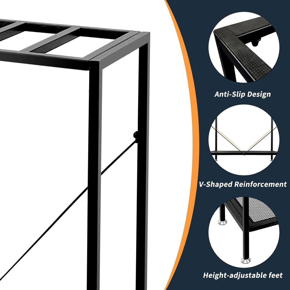 tongmo 40 Gallon Fish Tank Stand, 2 Stands Metal Aquarium Stand, Aquarium Turtle Tank (40 Gallon-Black)