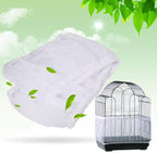 Bird Cage Cover Seed Catcher, Nylon Mesh Net for Parakeet Small Animals, Adjustable for Round Square Cages, Protects Floor from Messy Scatter, Black