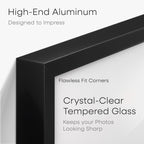 Homeforia 4x9 Business License Frame Black, High End Metal 4 x 9 Certificate Frames with Real Glass, 9x4 Document Frames for Wall or Tabletop, 4 by 9 Picture Frames, Tempered Glass, Wall Kit, Set of 1