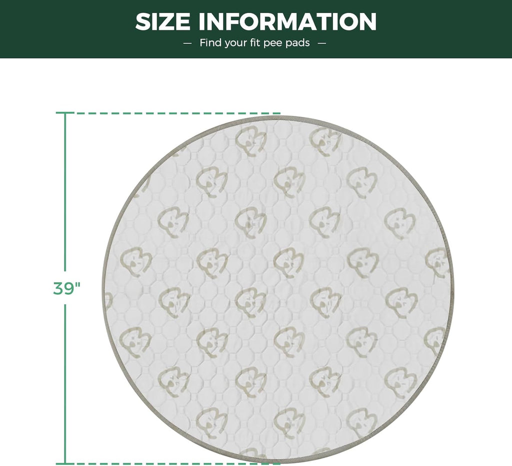 FXW Washable Pee Pads for Dogs, Puppy Pads with Super Absorbent, Specifically Designed for Whelping Box, 39" Round, Khaki, 1 Pack