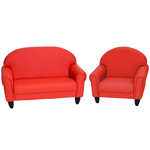 Children's Factory As We Grow Chair and Couch, Flexible Seating for Daycare or Preschool, Kids Reading Couch, Playroom Furniture, Red