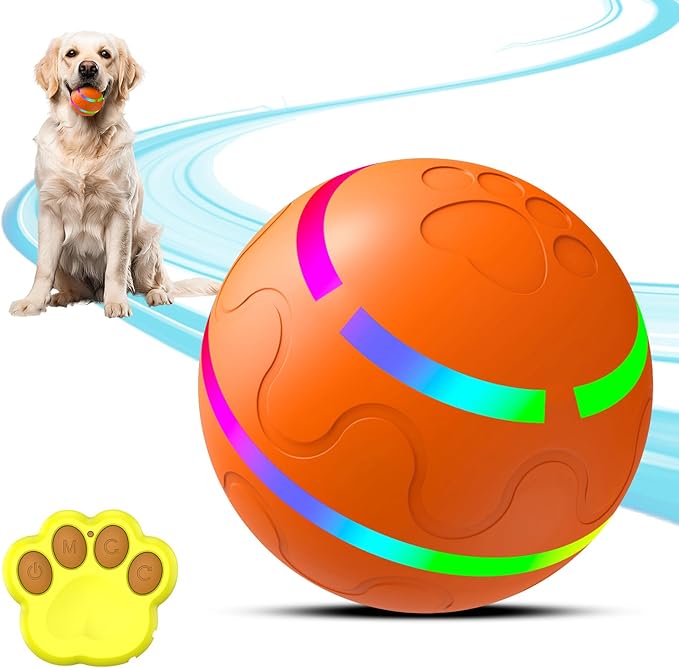 Interactive Dog Toy, Smart Interactive Dog Ball Remote Control, Automatic Moving, Bouncing, Vibrating Pet Toys for Medium Large Dogs, Safe Material, Rechargeable and Waterproof