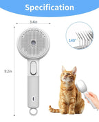 Cat Steam Brush, Cat and Dog Steam Brush, for Shedding with Release Button, 2 Speed Adjustable Spray USB Rechargeable Pet Grooming Supplies, for Dogs and Cats Pet Hair