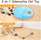 Migipaws Interactive Cat Ball Toy Set, Fun Tracker, Glowing Chase Ball with MystiChaser Pouch, Fluffy Tail, A Small Mice (White)