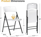 24 Pack Folding Chairs, 700lbs Capacity Heavy Duty Folding Chair with Reinfoced Steel Frame for Indoor/Outdoor Use, White Plastic Foldable Chairs for Party, Patio, Meeting, Wedding and School
