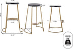 JONATHAN Y BSL1001A Hula 28.75" Modern Designer Iron Curved Backless Bar Stool for Home, Kitchen, Dining Room, Workspaces, Cafes and Resturants, Black Seat with Gold Frame