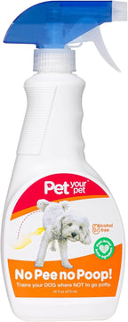 No Pee No Poop Dog Potty Training Spray, 16 Fl Oz – Non-Toxic Dog Spray to Prevent Peeing and Pooping – Natural No Urine Marking Scent Corrector - No Here Stops Dogs Peeing Indoor/Outdoor