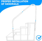 RV Step Stool, 4 Step Ladder, Hot Tub Steps with Handrail, Portable Pool Ladder, 660Lbs Heavy Duty Ladder Shelf Outdoor Mobile Home Stairs for Camper/Porch/SPA Pool/Pet Stairs(2 handrails)