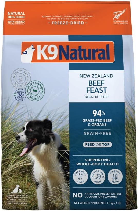 K9 Natural Freeze Dried Dog Food Beef 4lb
