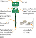 SmartSign 'Pet Waste Transmits Disease, Leash-Curb/Clean Up After Dog Keep Area Clean' Yard Sign - 7" x 10" Sign with Stake, 40 mil Aluminum Sign, 21-inch Tall Sign/Stake Kit, Green/White, USA-Made