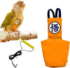 MANON ROSA Bird Diapers Leash Set Washable Reusable Handmade Flight Suit Waterproof Inner Layer - Protective Parrot Nappy Clothes Parakeets Macaws Budgies Canaries (Orange1,Zebra Finch)
