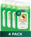 TropiClean Papaya & Coconut Dog Wipes for Paws and Bottom | Deep Cleaning Dog Grooming Wipes | Safe for The Face | Cat Friendly | 400 Count