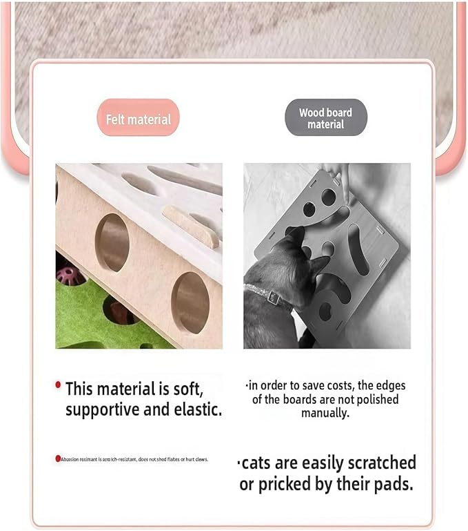 Cat Scratch & Nail File Interactive Puzzle Enrichment Box - Mental Stimulation for Indoor Cats