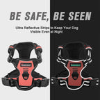 BARKBAY No Pull Dog Harness Front Clip Heavy Duty Reflective Easy Control Handle for Large Dog Walking(Light Pink,L)