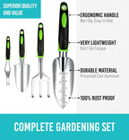 Heavy Duty Garden Tools 22 Pieces Floral Set - Rust Proof, Non-Slip, Durable Gardening Supplies - Ergonomic Hand Tools - Ideal Gardening Gifts for Women, Men Mom, Dad