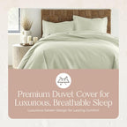 100% Organic Cotton Duvet Cover King Size - Naturally Soft Lightweight & Cooling Duvet Cover Set with Decorative Shams - Premium GOTS Certified 300 Thread Count Sateen Weave (Pastel Green, King)