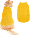 BINGPET Thermal Knitted Dog Sweater for Small Medium Large Dogs,Winter Dog Cat Coat Warm Sweartershirts Outfits,Classic Cable Knit Turtleneck Pullover Dog Jumper Coat Warm Sweartershirts