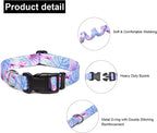 Mercano Adjustable Dog Collar - Special Design Patterns, Soft Nylon Comfortable Durable Pet Collar for Small Medium Large Dogs (S, Floral Purple)