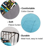RIOUSSI Guinea Pig Hideout Hideaway Corner Fleece Toys Cage Accessories with Reversible Sides, Geo/Gray+Blue, 2 Pack