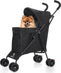Wedyvko Travel Portable Dog Stroller, Pet Stroller for Small Puppy Dogs & Cats, Up to 33 lbs, Black