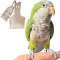 Premium Genuine Cowhide Bird Flight Harness Anti Bite Breathable Parrot Diaper Parrot Suit with Leash for Parakeet Conure Quaker Flying Clothes Rope and Handle (Without Leash,Small)