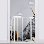 Narrow Baby Gate 24.02-29.13 Inch Wide Stairs Tension Pet Dog Gates Indoor for Doorways No Drilling Pressure Mounted Metal Pet Gates for Kids