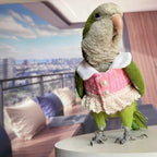 Bird Diaper Flight Suit - Pink Top Cosplay Photo Prop for Parrots, Lovebirds, Parakeets, Cockatiels & Small Animals (Green-cheeked Conure)