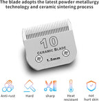 3 Pack 10# Detachable Pet Dog Grooming Ceramic Blades,Compatible with Andis,Oster A5,Wahl KM-10 Series,Size #10 Blade 1/16-Inch 1.5MM Cut Length