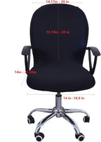 Chris.W Computer Office Chair Cover Stretchable Removable Office Swivel Chair Cover Universal Lift Chair Slipcovers (Black)