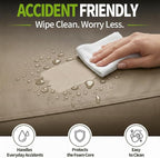 Waterproof Dog Bed for Crate Pad, Leather Brown Hair Resistant Dog Beds with Wipeable Covers, Easy Clean Large Mattress Pet Mat