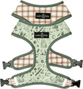 Lucy & Co. Reversible Dog Harness - Water-Repellent Neoprene, Dual-Print Design, Easy Swap Style, Adjustable Comfort Fit - Camp Out Reversible Harness - Large