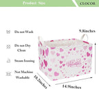 CLOCOR Rectangular Valentines Basket Empty,Toys Storage Basket,Waterproof Gift Basket,Room Decor(Valentine Basket)