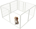 FXW Homeplus Unleashed Indoor Dog Playpen - Stress-Free and Safe Play, Heavy Duty 32 Inch 4 Acrylic Panels + 4 Wire Panels Dog Pen for Small and Medium Dogs, White│Patented