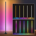 Corner Floor Lamp - Smart RGB LED Corner Lamp with 16 Million DIY Colors, Music Sync, Timer, Silicone and Aluminum, More Than a Light – Your Ambient Genius in Living Rooms Bedrooms Gaming Room