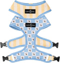 Lucy & Co. Reversible Dog Harness - Water-Repellent Neoprene, Dual-Print Design, Easy Swap Style, Adjustable Comfort Fit - Bumbling Around Reversible Harness - X-Small
