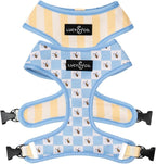 Lucy & Co. Reversible Dog Harness - Water-Repellent Neoprene, Dual-Print Design, Easy Swap Style, Adjustable Comfort Fit - Bumbling Around Reversible Harness - X-Large